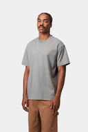 Carhartt WIP S/S Chase T-Shirt Grey Heather Gold - vista frontal