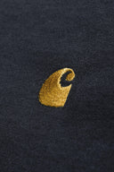 Carhartt WIP L/S Chase T-Shirt Dark Navy Gold - detalle logo 2