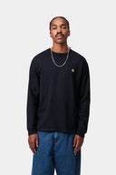Carhartt WIP L/S Chase T-Shirt Dark Navy Gold - vista frontal