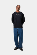 Carhartt WIP L/S Chase T-Shirt Dark Navy Gold - vista lateral