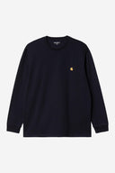 Carhartt WIP L/S Chase T-Shirt Dark Navy Gold - detalle 1