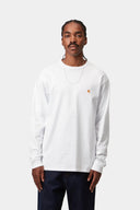 Carhartt WIP L/S Chase T-Shirt White Gold - vista frontal