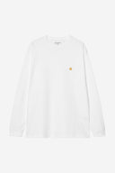 Carhartt WIP L/S Chase T-Shirt White Gold - detalle 1