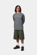 Carhartt WIP L/S Chase T-Shirt Styx Gold - vista lateral