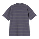 Carhartt WIP S/S Bert Pocket T-Shirt, Bert Stripe, Shady Purple / Shady Green, Garment Dyed - detalle tela 2