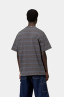Carhartt WIP S/S Bert Pocket T-Shirt, Bert Stripe, Graphite / Curacao, Garment Dyed - vista 2