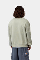 Carhartt WIP Painter Sweat, colorway Shady Green destroy wash splatter, vista en modelo 2