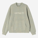 Carhartt WIP Painter Sweat, colorway Shady Green destroy wash splatter, foto de producto plano
