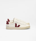 Veja Campo Leather White Grenat Mujer