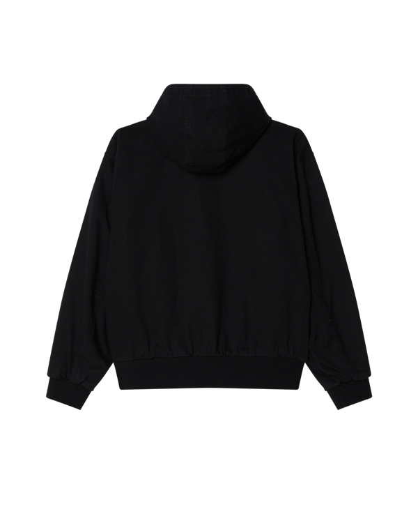 Obey glen zip up jacket black faded wash